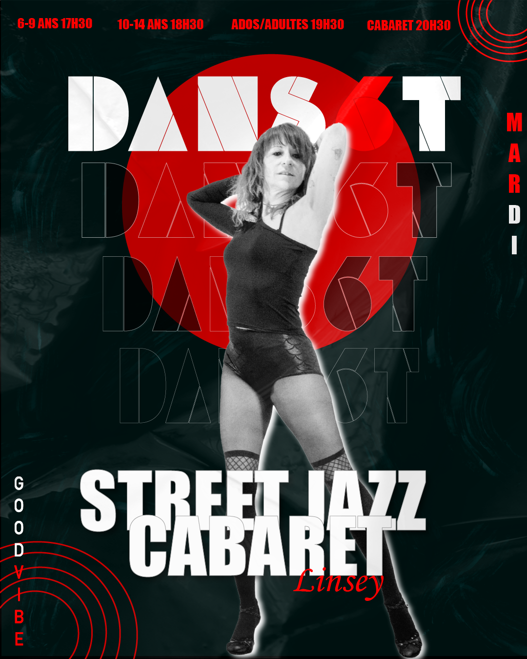 Street Jazz avec Linsey, affiche pour ses cours à Dans6T