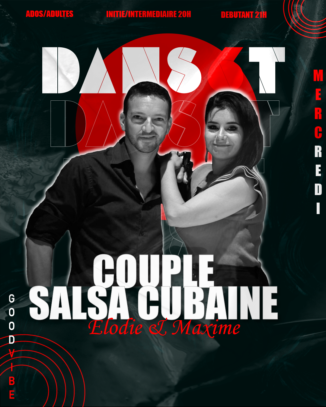 Visuel pour le cours de salsa cubaine avec Elodie et Maxime, premier cours d'essai gratuit